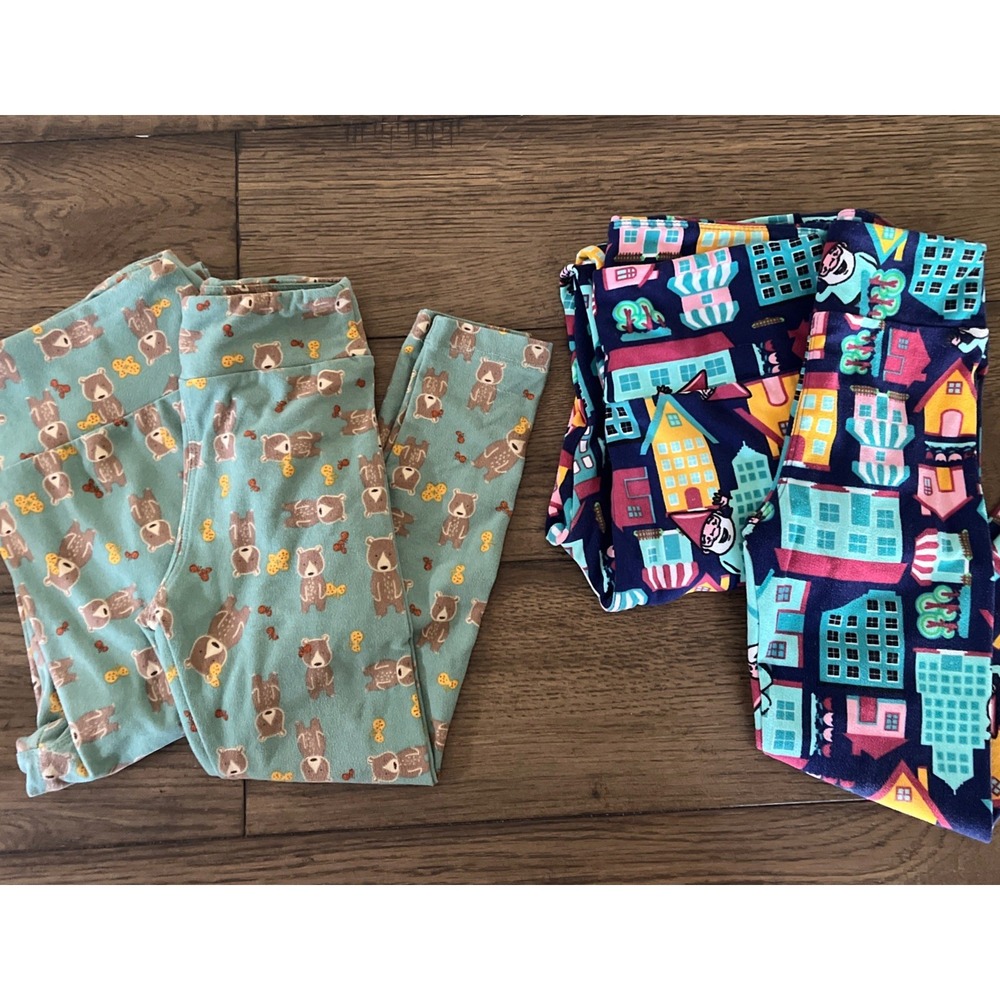 LuLaRoe Mommy And Me Matching Gnomes & Bears Leggings One Size Adults S/M Kids